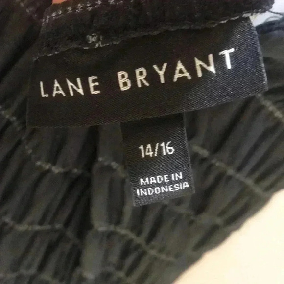 Lane Bryant Adjustable Top Maxi Dress Navy Cream Paisley Design Hem w/Pockets - Picture 10 of 10